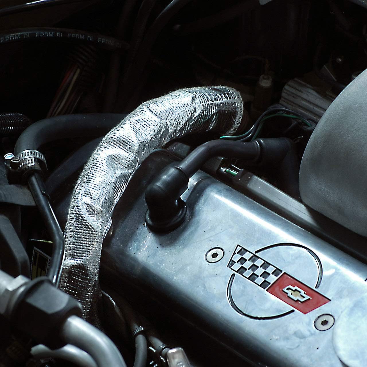 Design Engineering 010387 Black 11.5" x 4.5" Pipe Heat Shield for Corvette L98 (1985-1988, some '89)