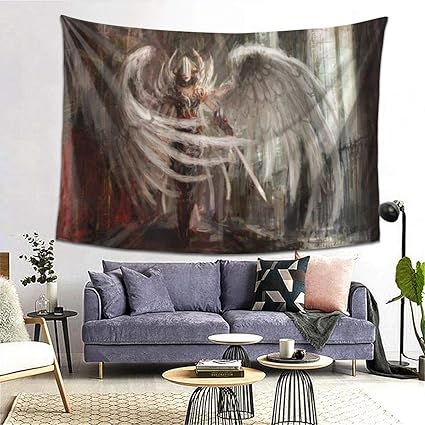 Amazon Co Jp Gukisala タペストリー ファンタジーサイボーグエンジェルガール戦士ゴシック建築イラストプリント 多機能 毛布 おしゃれな壁掛け インテリア ファブリック装飾用品 モダンなアート 和風 壁掛け クールジャパン 家飾り ホーム キッチン