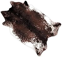 Vista 11 de MACEVIA Alfombra de cuero de vaca con lindo estampado de vaca, decoración occidental para sala de estar, dormitorio, alfombra de área sintética