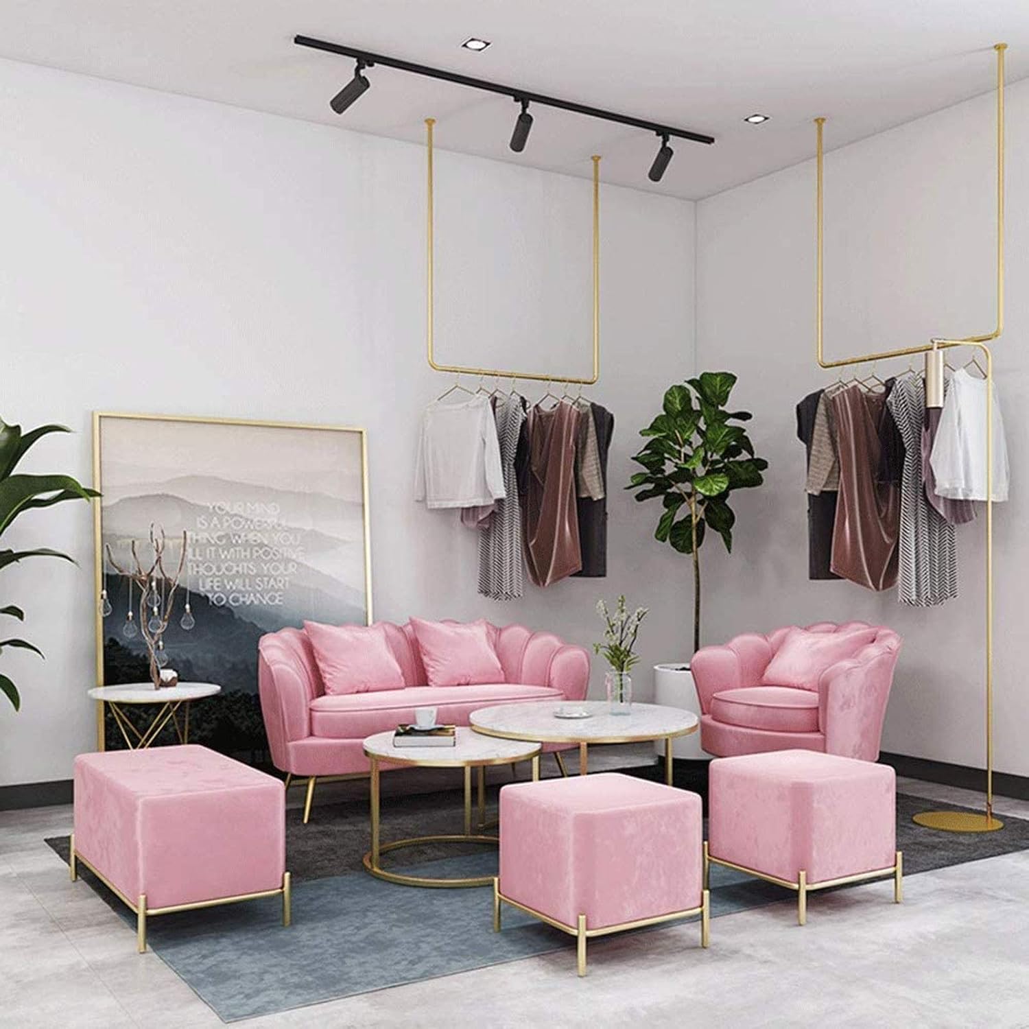 Generic Foot Stool Sofa Stool, Nordic Door Change Shoe Bench Living Room Sofa Bench Bedroom Bed End Stool 41.5X42Cm,Practicalniture/Pink