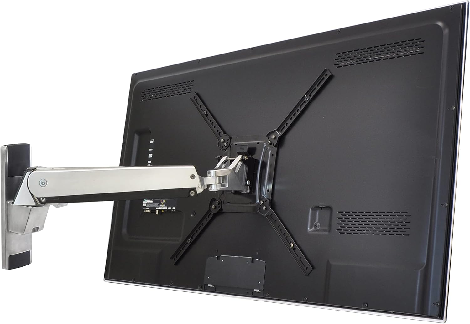 Ergotron – Interactive Arm VHD, VESA TV Wall Mount – for Heavy Monitors or TVs Up to 90 Inches, 35 to 70 lbs – Polished Aluminum