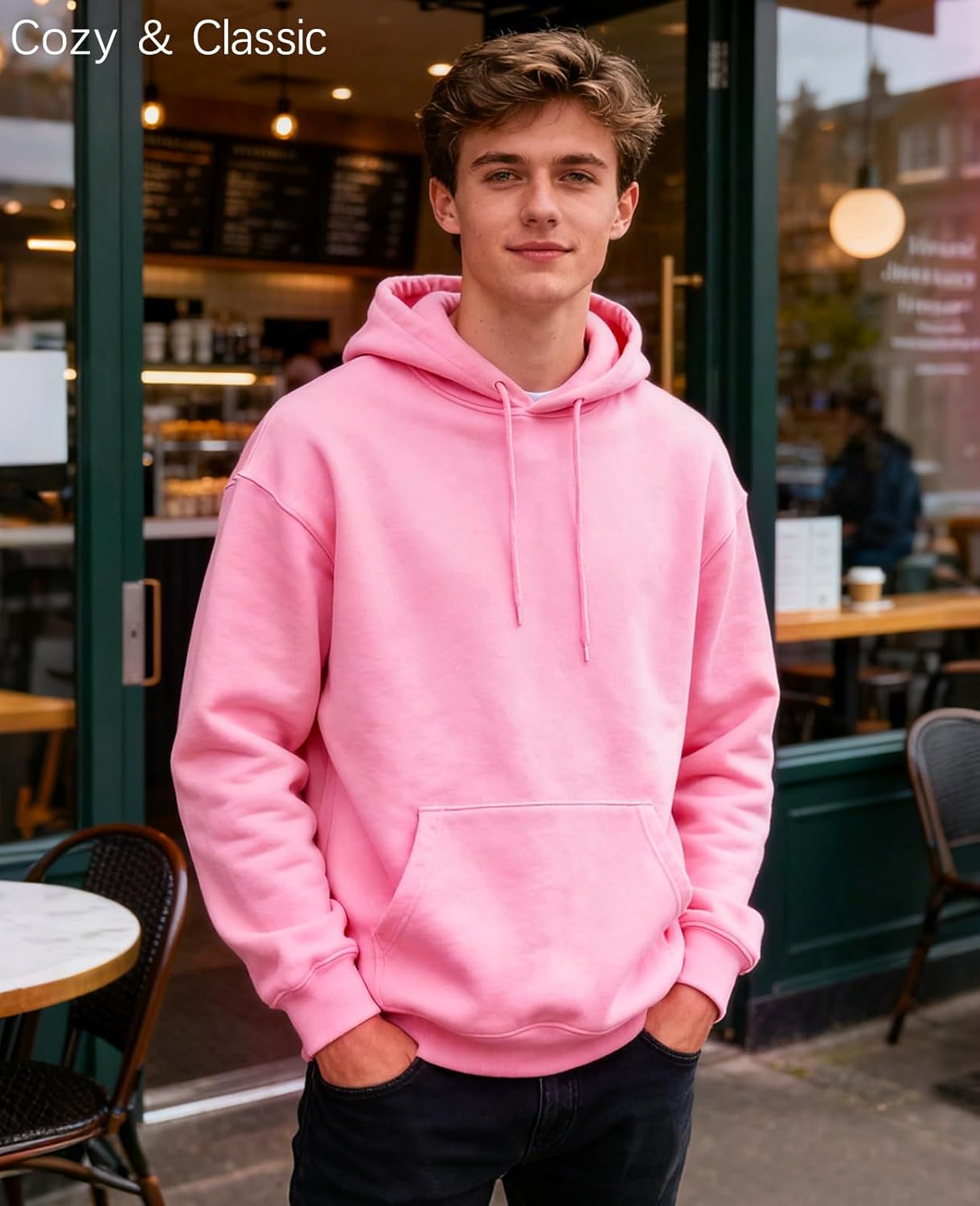 Men's Hoodies Pullover Hooded Sweatshirt Midweight Athletic Hoodie for Men Long Sleeve Fleece Sweat Shirt with Pocket - Image 2