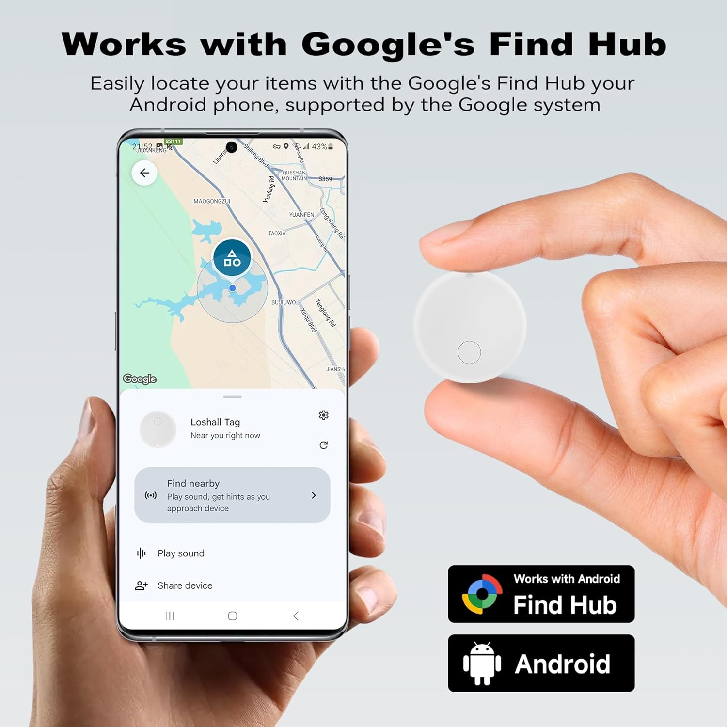 Air Smart Tag Tracker for Android, Google Android Tag Tracker Work with Google Find My Device (Find Hub), Key Finder/Luggage Tracker/Item Locator (Macaroon, 4 Pack) - Image 3