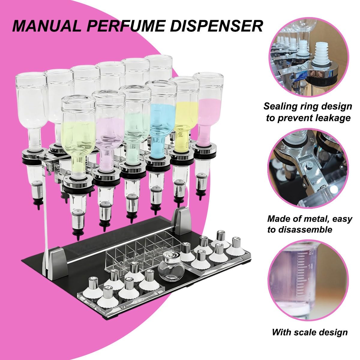 Set dispenser manuale per profumi, con flusso regolabile, per negozi e bar