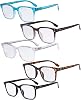 Eyekepper 5 Pack Large Reading Glasses - Square Readers for Men Women Reading +0.50