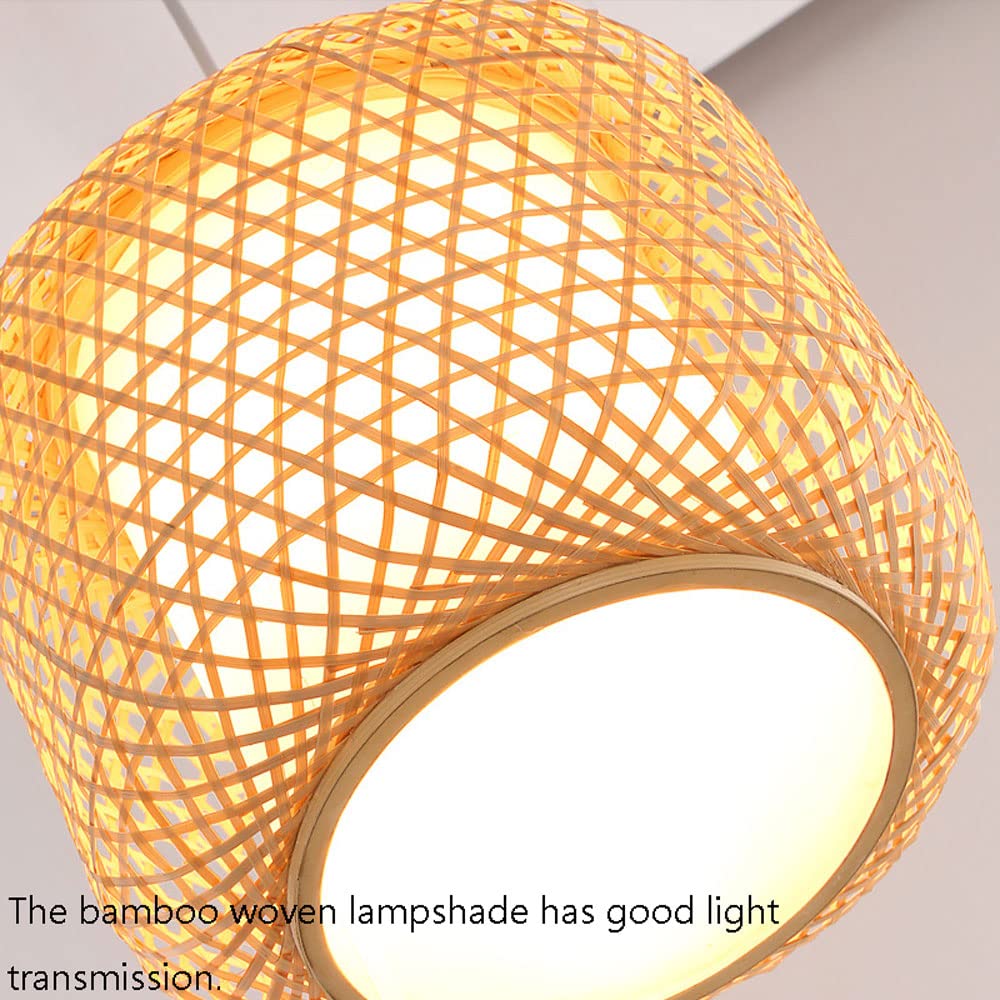 Pantalla De Lámpara De Cesta De Mimbre De Luz Colgante De Pasillo Araña De Nido De Pájaro Natural De Techo De Estilo Asiático Lámpara Colgante De Mimbre De Bambú para Iluminación Interior