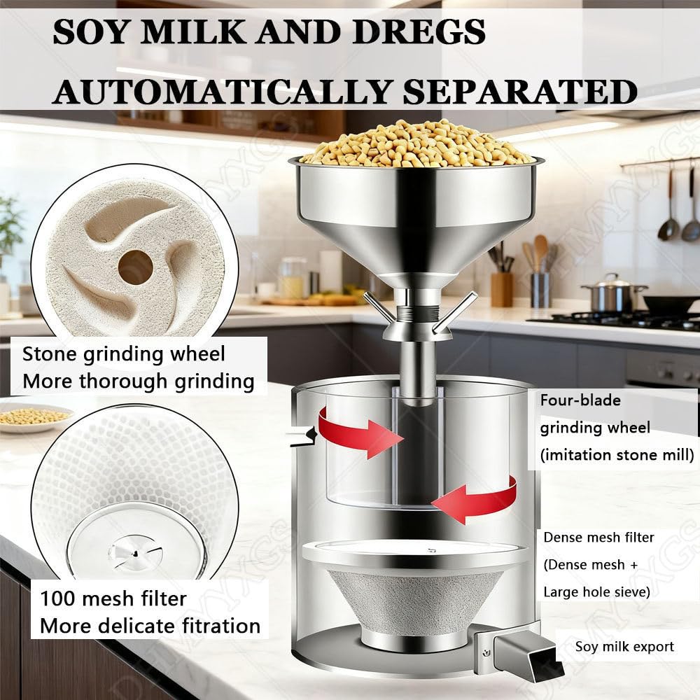 Komercyjna maszyna do produkcji mleka sojowego, duży młynek do mleka sojowego ze stali nierdzewnej, automatyczna maszyna do produkcji mleka orzechowego 25 kg/h