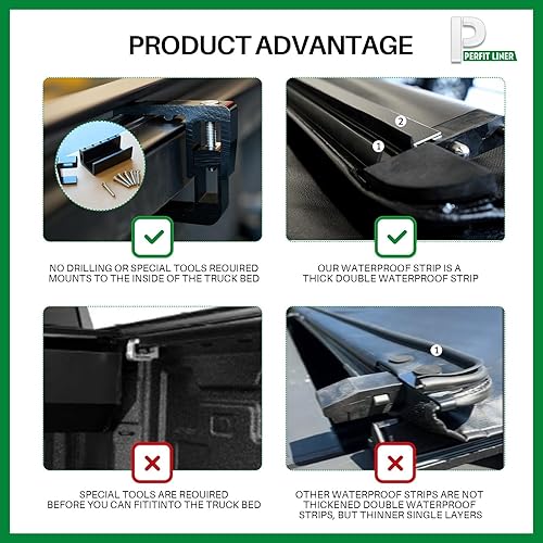 Vista 6 de Perfit Liner Solo Flareside/Stepside (Splash) - Cubierta tonneau enrollable suave compatible con Ford Ranger Flareside/Stepside (Splash) 1983-2011