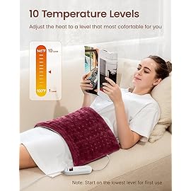 RENPHO XL Electric Heating Pads, King Size Heating Pad for Back Pain & Cramps Relief, FSA Eligible HSA Store, Christmas Gifts for Women Men Mom Dad, ETL Certified, Auto Shut Off, 12 x 24 Red