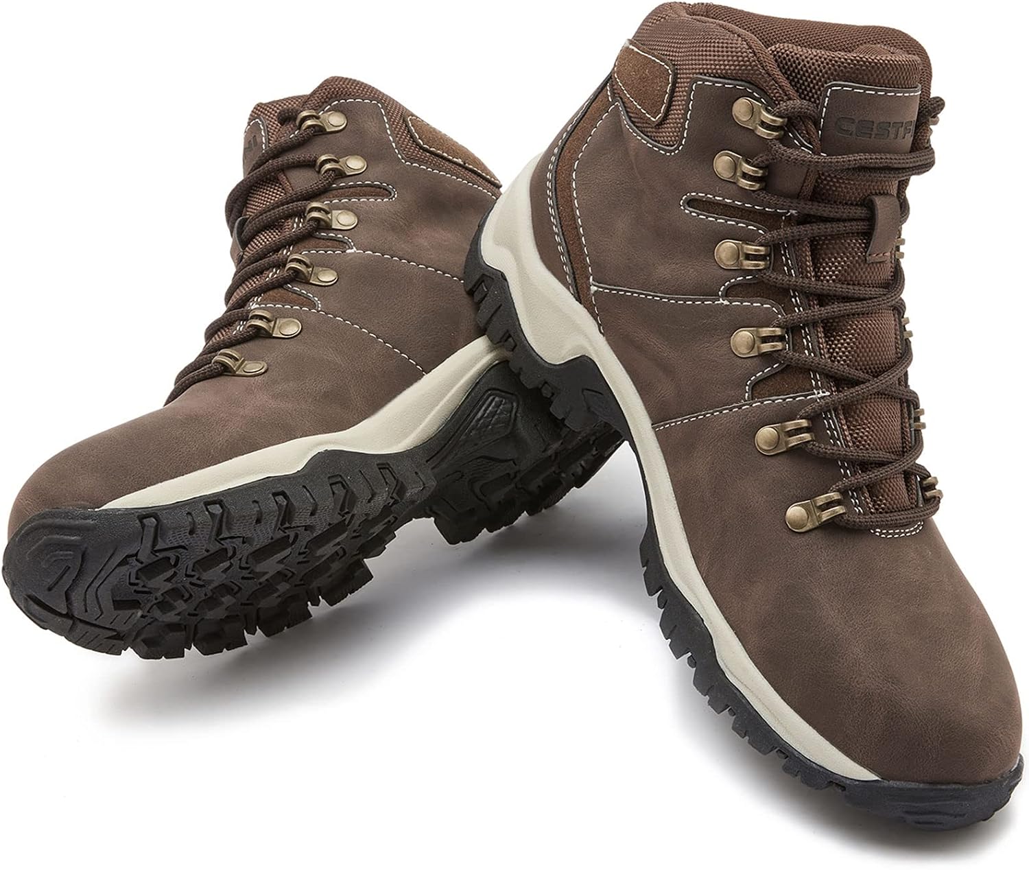 XZTYGY Hiking Boots for Men, Outdoor Mens Slip Resistant Hiking Shoes Trekking Backpacking Construction Boots