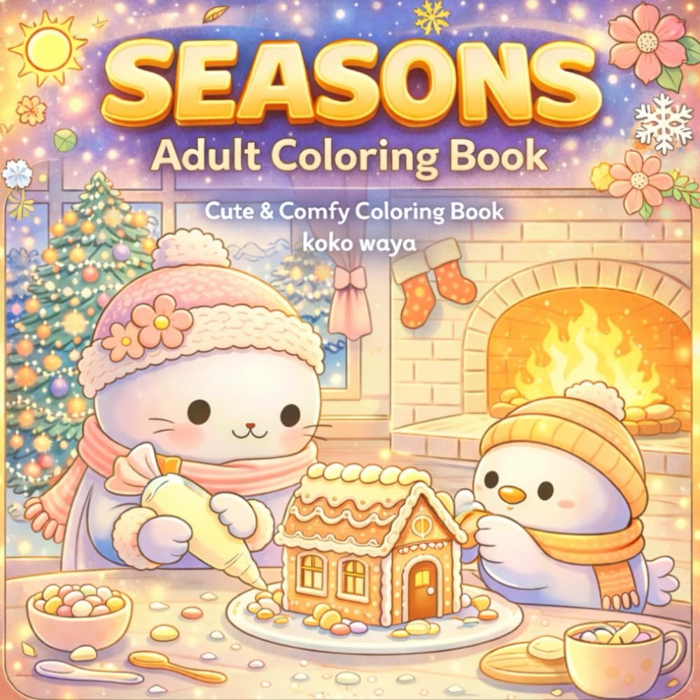 seasons adult coloring book: A Cozy Nature Escape for Relaxation, Stress Relief, and Creative Mindfulness
