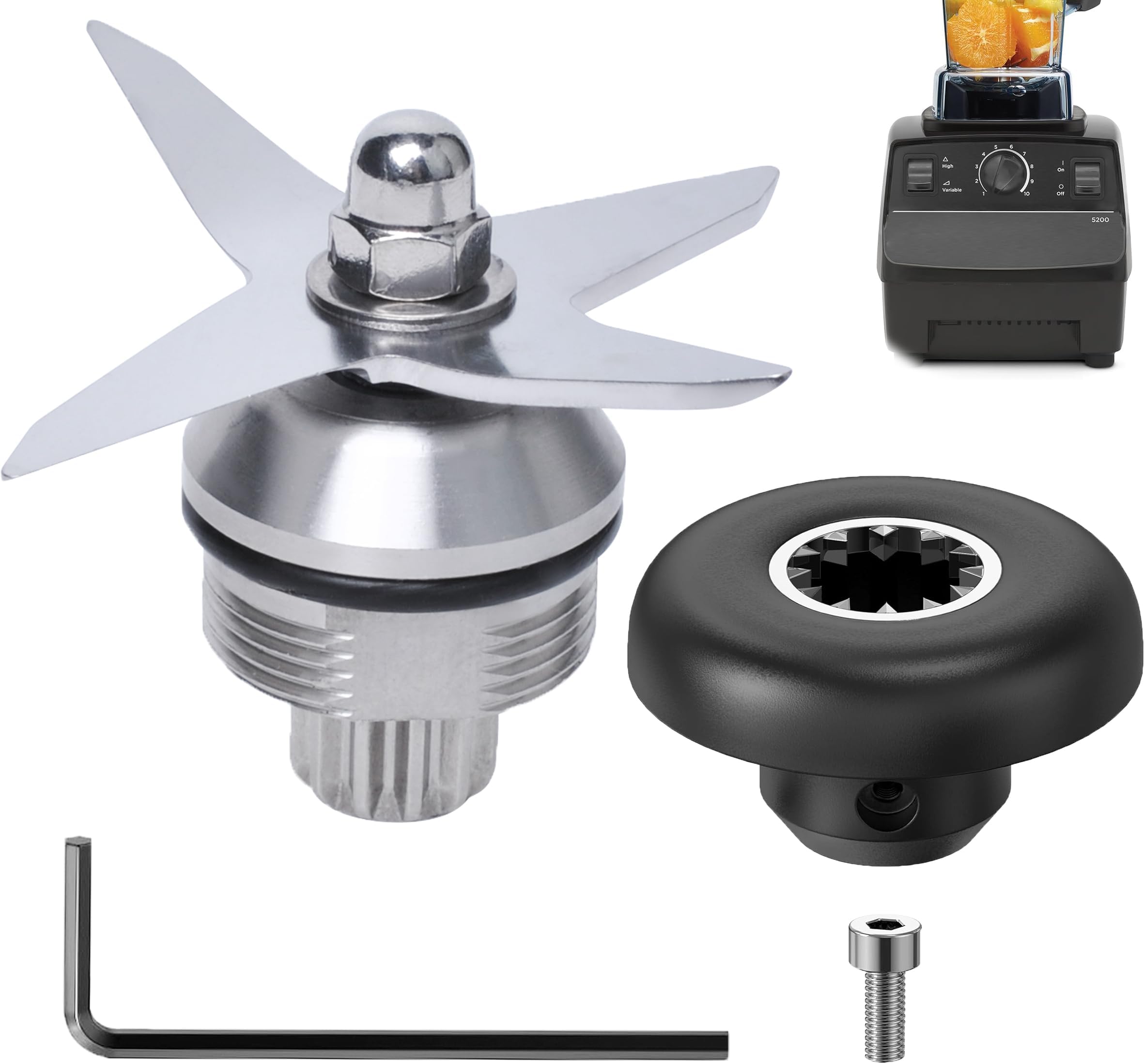 Blade Assembly with Drive Socket Kit Blender Replacement Parts for 1151 1152 Wet Blade Fit 5200