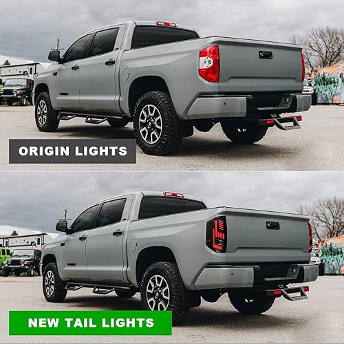 Miniatura 5 de ROXX Conjunto de luces traseras LED para Toyota Tundra 2014-2022, luces traseras con señales direccionales secuenciales, luces LED DRLluces de freno