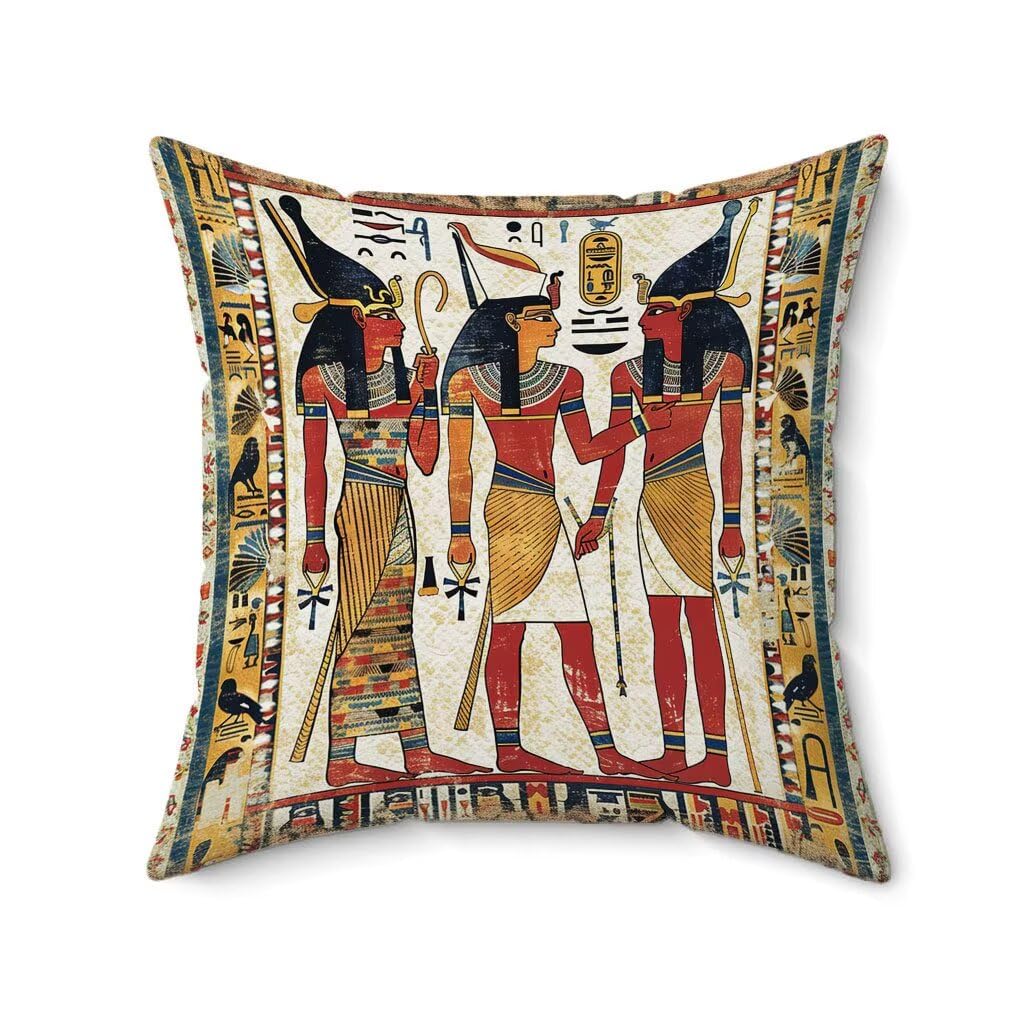 Poduszka outdoorowa 80 x 80 cm, zestaw 4 sztuk, bez biżuterii, Egipto, wodoodporna, miękka, na sofę, HD, dwustronny nadruk, poduszka dekoracyjna do użytku na zewnątrz, do ogrodu, na taras, krzesło