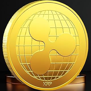 SNKVAUP Gold-Plated Ripple XRP Coin – Physical Cryptocurrency Commemorative Coin – Crypto Collectible for XRP Enthusiasts, Bitcoin & Ethereum Fans, Novelty Hobby Display & Gift Item
