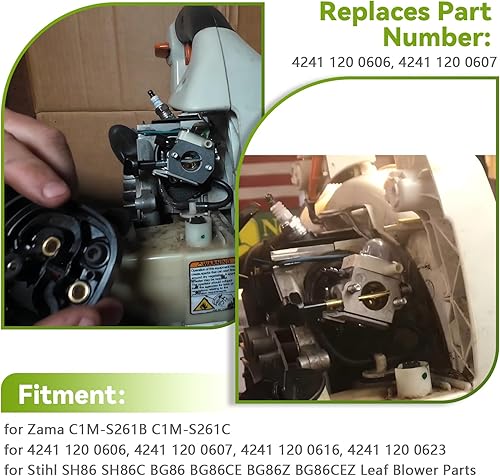 Miniatura 6 de AUTOKAY Carburador C1M-S261B 4241 120 0616 se adapta a STIHL SH56 SH56C SH86 SH86C BG86 BG86CE BG86Z BG86CEZ soplador de hojas Carb RE # C1M-S261C