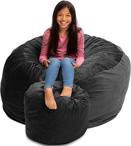 Miniatura 22 de ULTIMATE SACK 3000 Silla Puf de 3 Pies, Funda de Gamuza Negra – Tumbona de Espuma de Gran Tamaño, Asiento de Suelo, Sofá Pequeño o Sofá Cama para