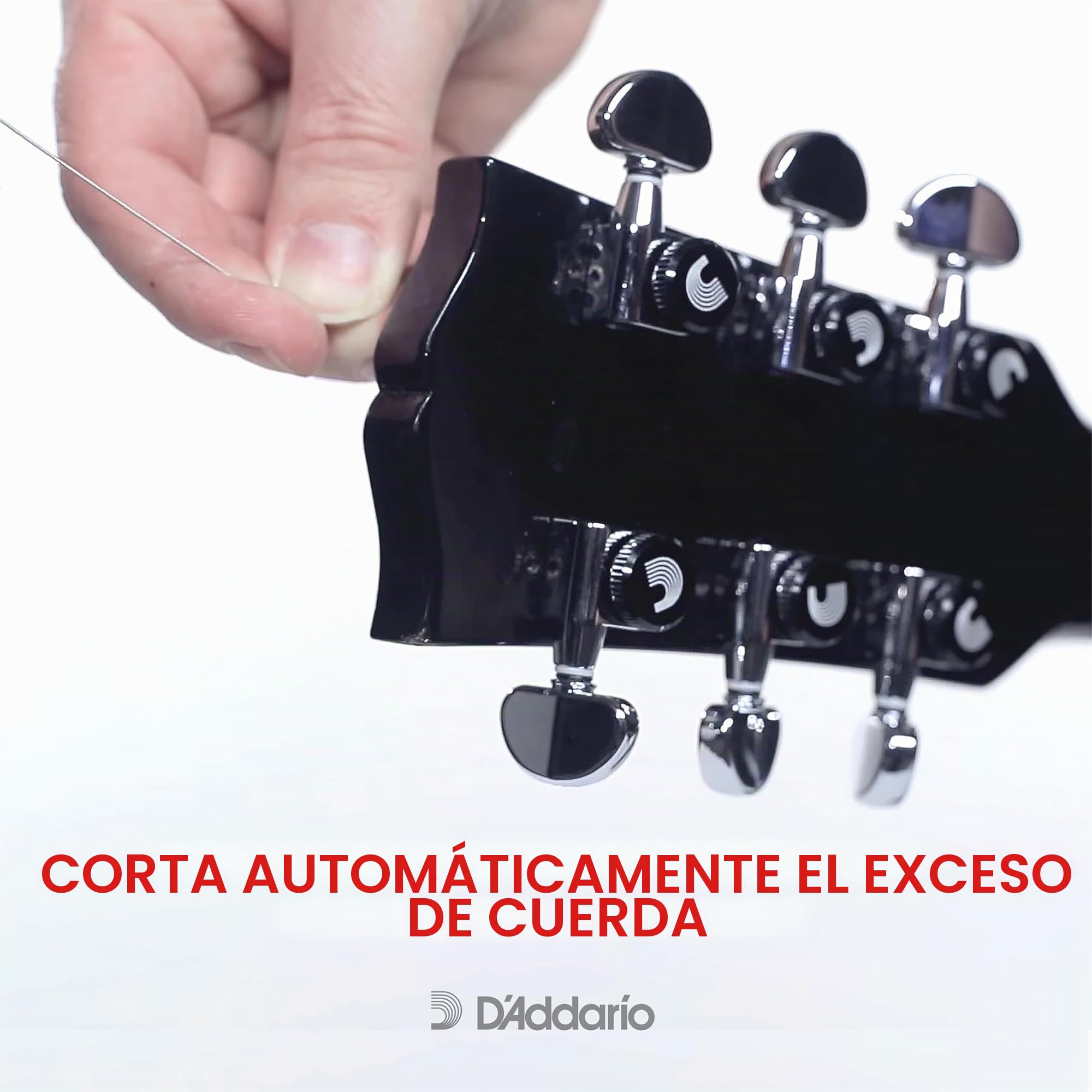 Afinadores D'Addario Auto-Trim con bloqueo para cuerdas de guitarra, clavijas de afinación para ajuste 6 en línea, negro
