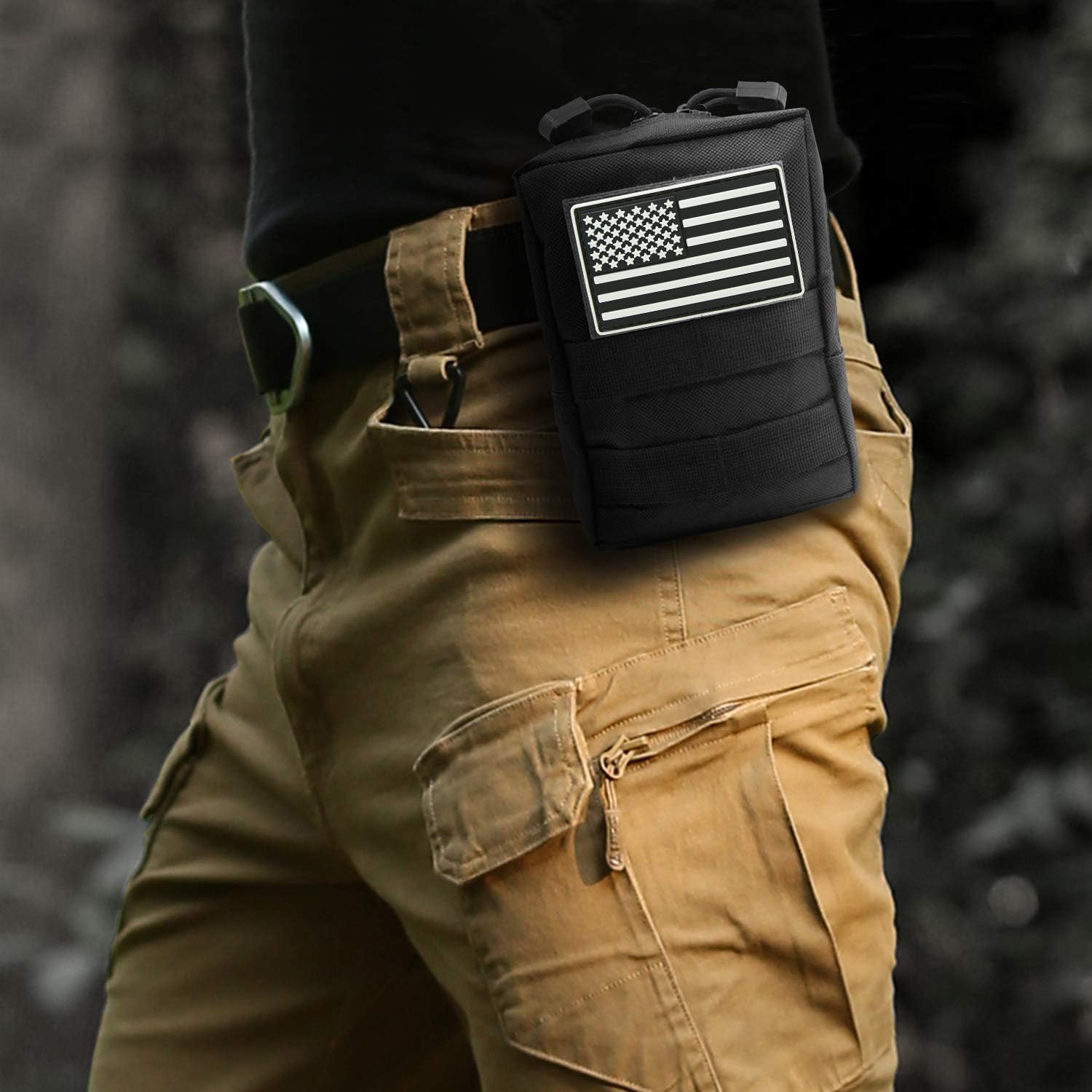 2 Pack Small Molle Pouches - Tactical Compact Water-Resistant EDC Pouch Bag Utility Belt Pouch Waist Pack Bag
