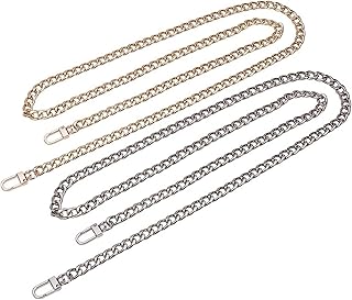 2 Pezzi Catena per Borsa A Tracolla Catene,Catena di Ricambio Borsa A Tracolla Catena Catena Sostituzione della Borsa Tracolla A Catena Borsa Catena in Metallo per Borsa A Tracolla (Argento, Oro)