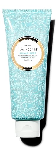 LALICIOUS Sugar Reef Body Butter - Hidratante corporal hidratante con manteca de karité, extracto de pepino y aceite de albaricoque, sin parabenos