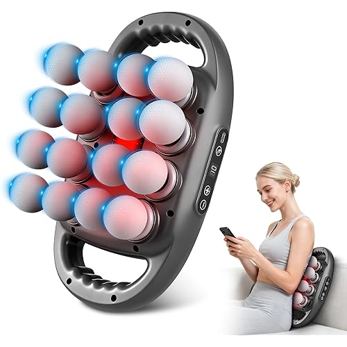 16-Head Massage Gun Set, Deep Tissue Massager with 9 Modes & Levels, Muscle Massager Pain Relief, Percussion Massage Gun for Back/Shoulders/Legs/Waists (Black, 16-Head)