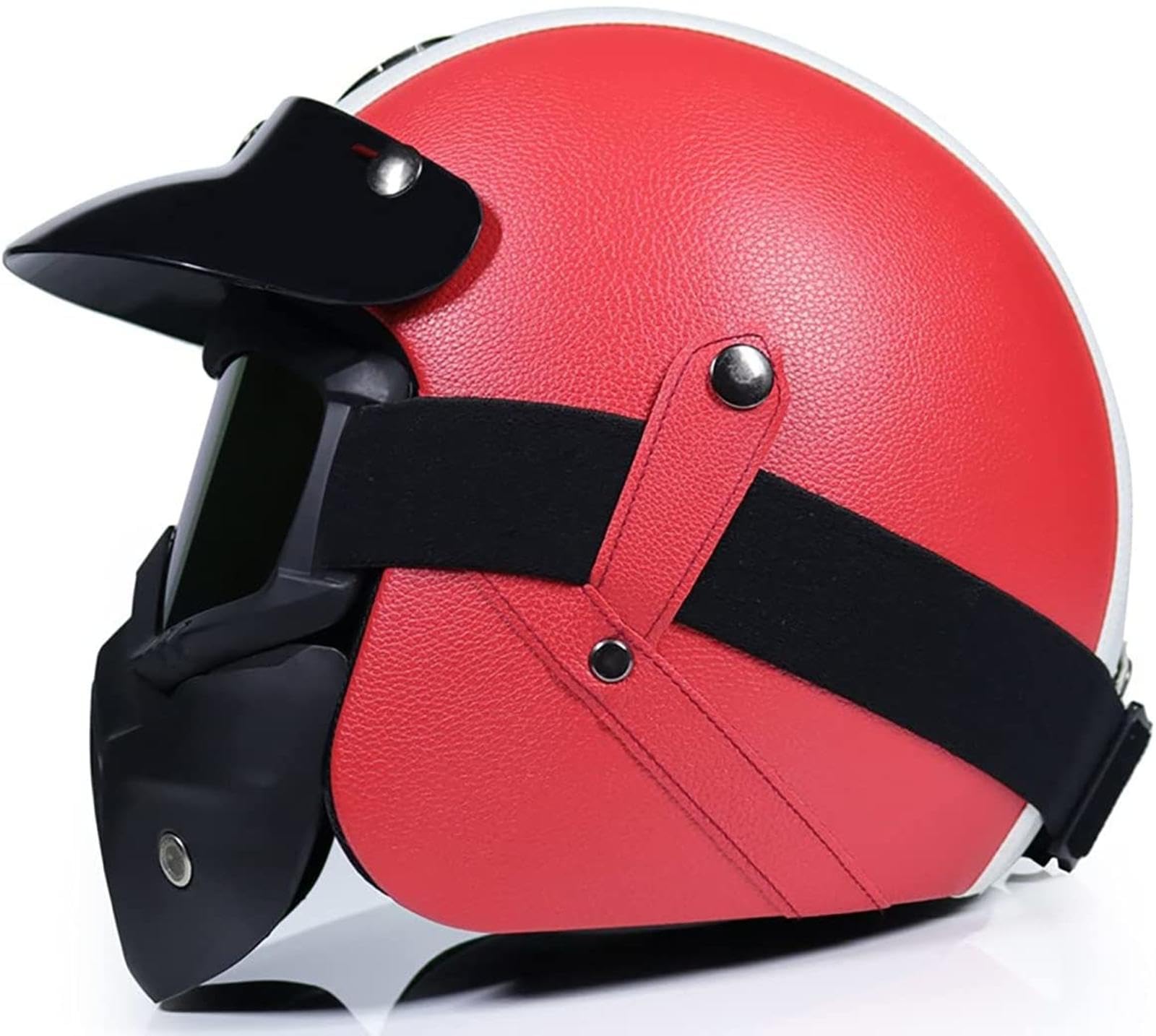 Ebayin J Retro Harley Motorcycle Half Helmet Et Helmet 3/4 Open Face Helmet Cruiser Chopper Scooter Safety Anti-Collision Motorbike Helmet Moped Helmet Ece Certification,-M=(57~58Cm)