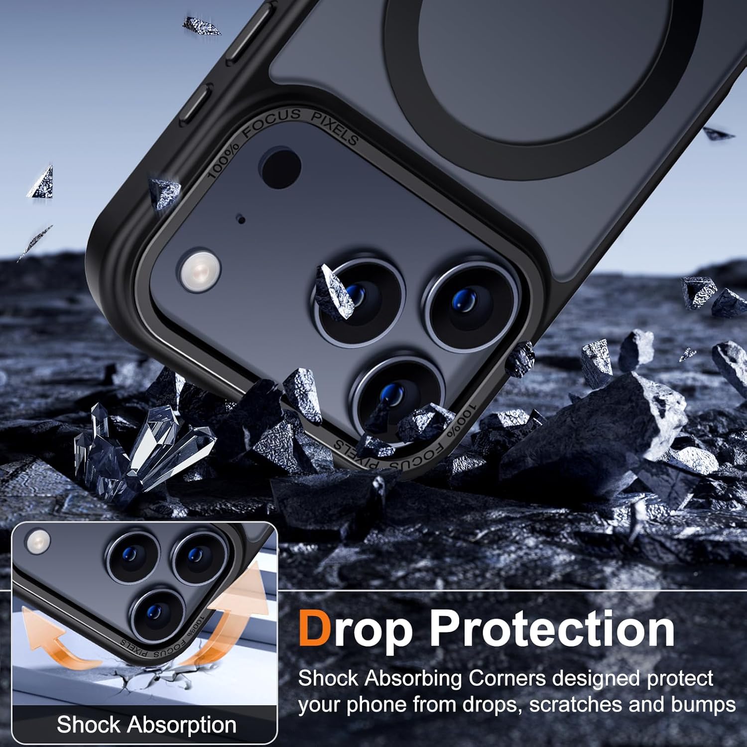 Hython Case for iPhone 17 Pro Max Case Magnetic Translucent Matte Phone Cases 6.9 [Compatible with MagSafe] Thin Slim Fit Shockproof Bumper Hard Protective Cover for Women Men Girls, Frosted Black