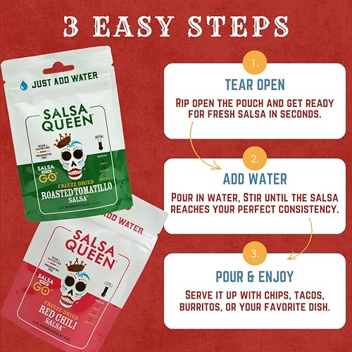 Vista 54 de Salsa Queen Salsa gourmet liofilizada Cantina Ingredientes frescos Vida útil de más de 3 años No necesita refrigeración Vegana, cetogénica