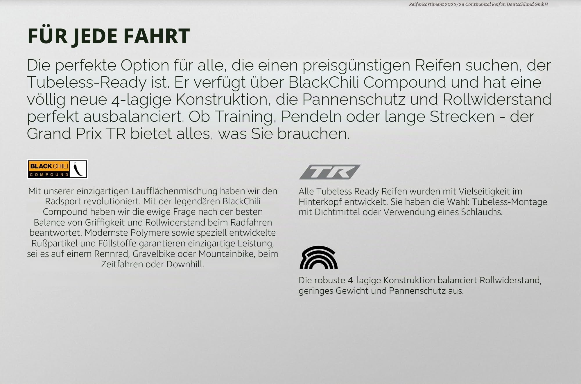 Continental Reifen Conti Grand Prix TR faltbar 28' 700x32C 32-622 schwarz/schwarz TLR