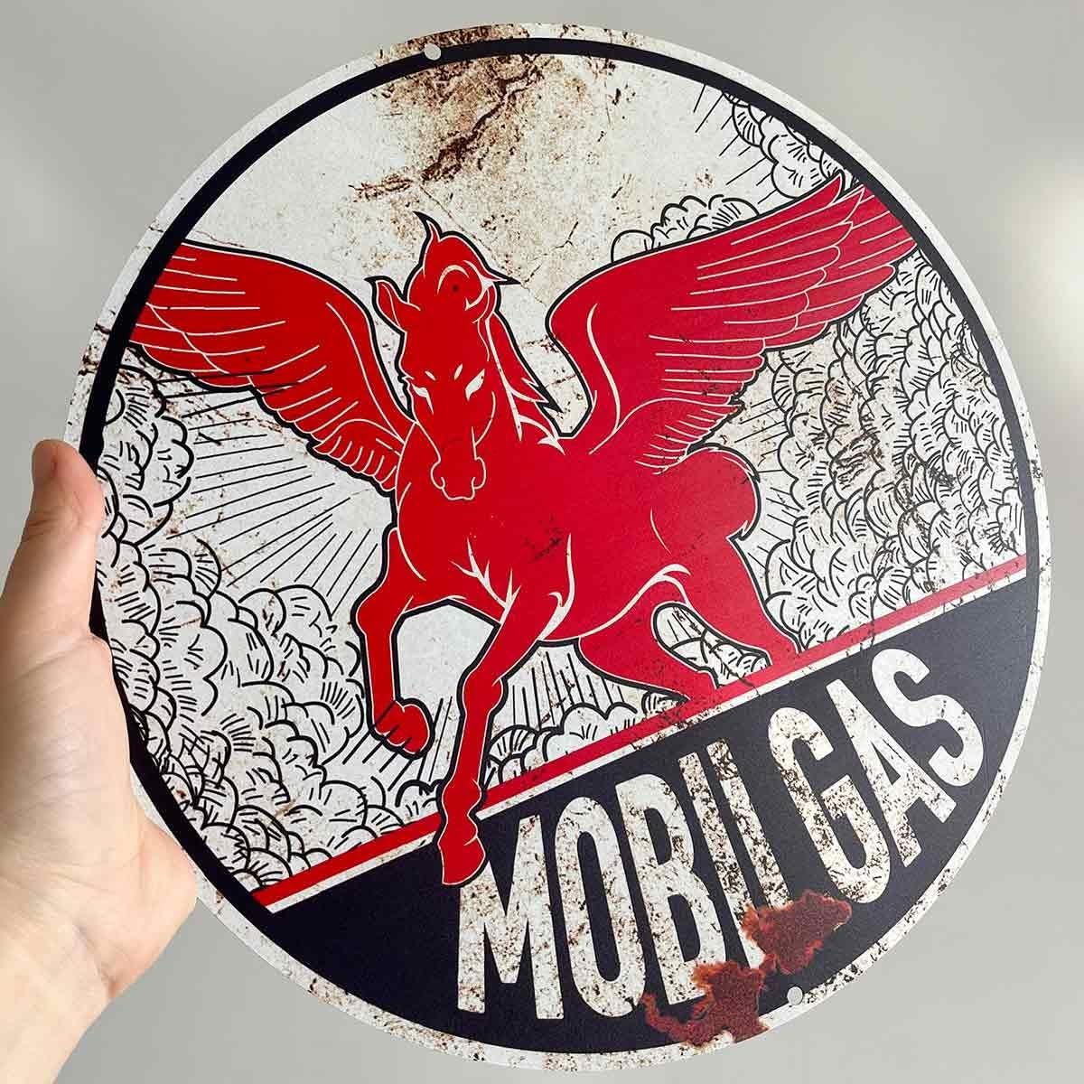 Paquete de 4 letreros de garaje vintage, metal, 12 pulgadas de diámetro