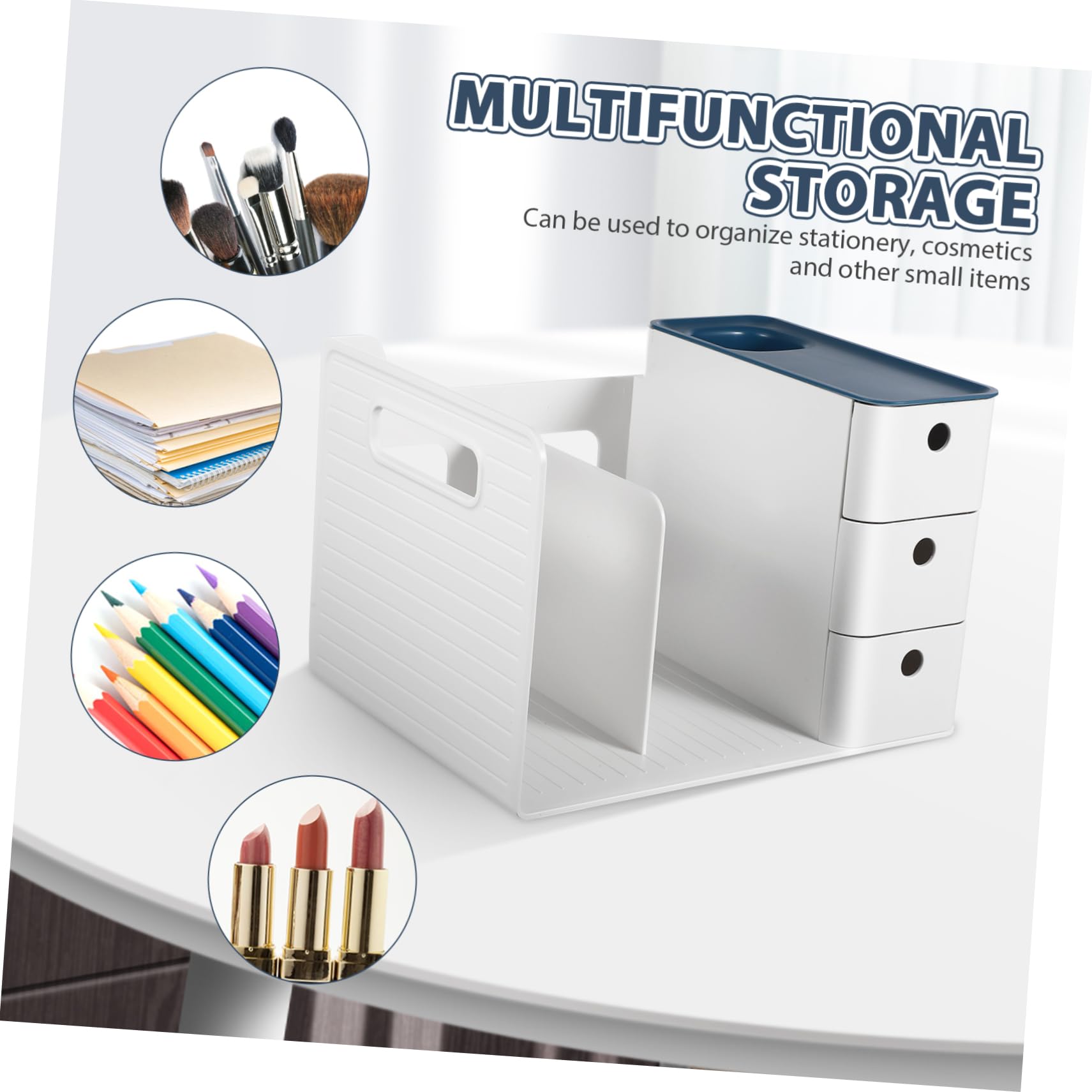 SHINEOFI Organizadores de Cajones de Escritorio Multifuncional de Plástico Diseño de Cajón para Almacenamiento de Papelería y Accesorios en Espacios de Oficina