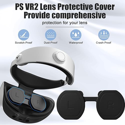 Miniatura 3 de KingSpec Protector de lente y controlador PS VR2 almohadilla de silicona antideslizante, accesorios PSVR2 para controlador de sentido y auriculares,