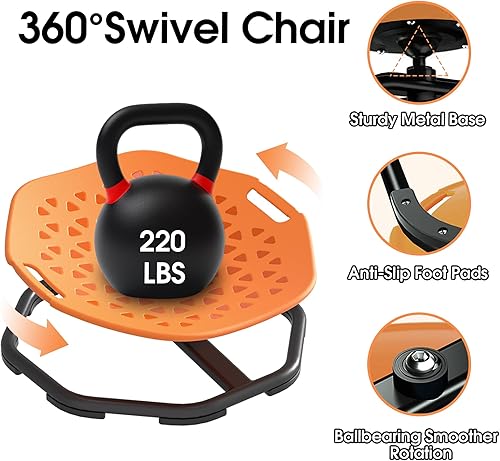 Miniatura 4 de Silla giratoria sensorial para niños autistas, silla giratoria mejorada para niños con asas, mejora el enfoque y el equilibrio, ideal para equipos