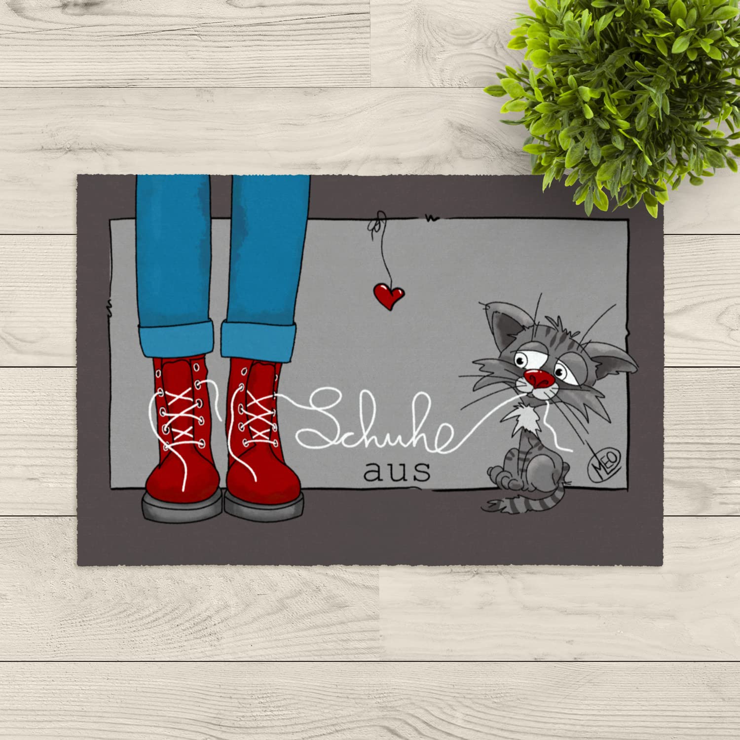 LA KO Fußmatte 50x75 Cm – „Schwein Ich Liebe Schmutz“ Design – Waschbar, Rutschfest, Aus Deutschland