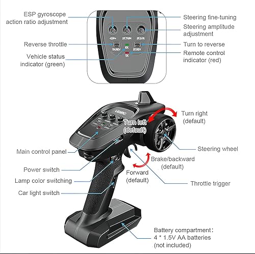 Miniatura 6 de Coche de deriva a control remoto escala 1/16, 30+MPH 4WD de alta velocidad Drift RC Car, vehículo de control de velocidad y dirección de juguete con