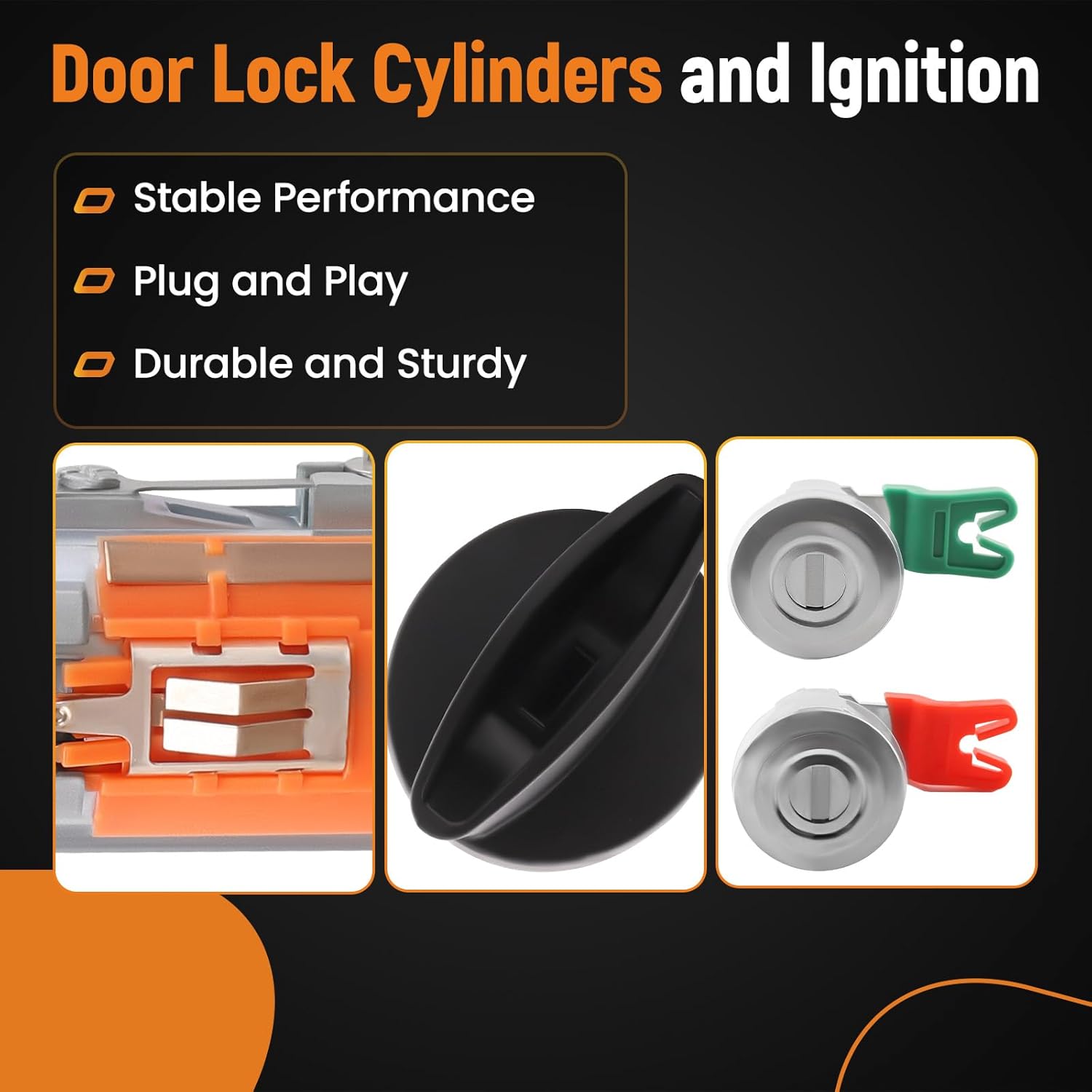 maXpeedingrods Door Lock Cylinder & Ignition Switch Set Fit for Ford Aerostar, Explorer, Explorer Sport Trac, E-150/250/350, Ranger, Mercury Mountaineer, Replace #: LC6177, DL5886, 597638