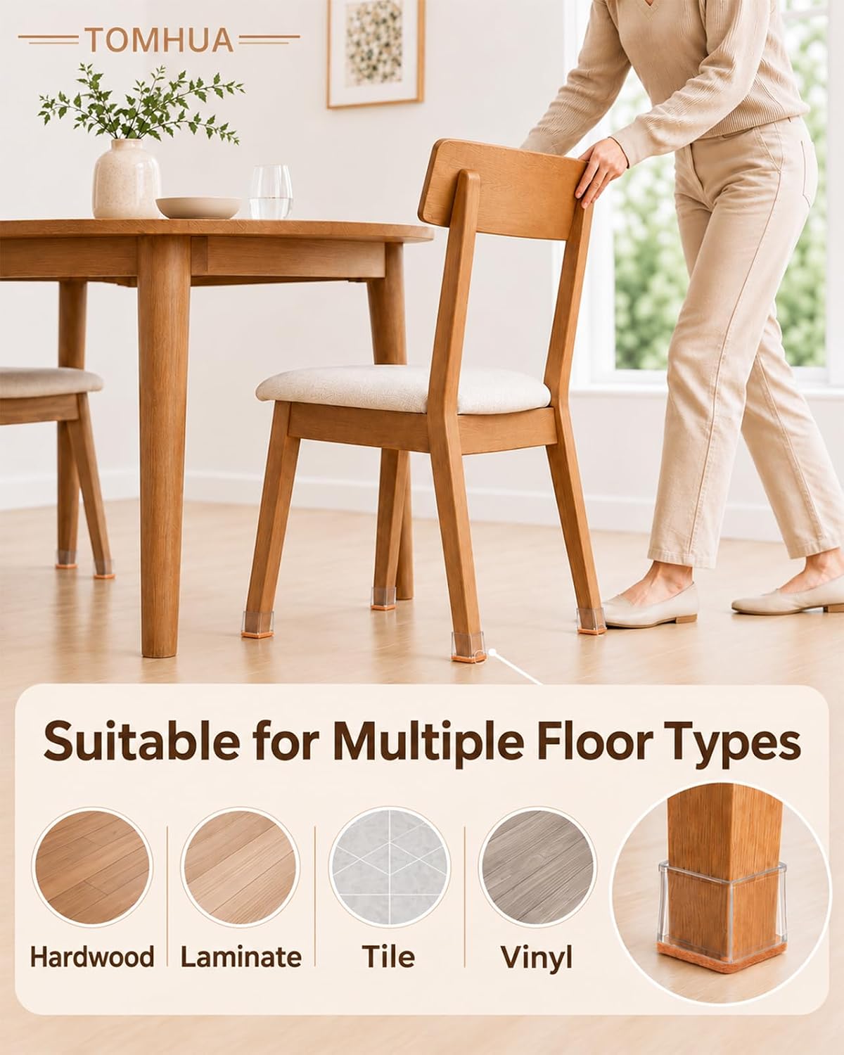 Chair Leg Floor Protectors Rectangle Caps Covers Furniture Pads