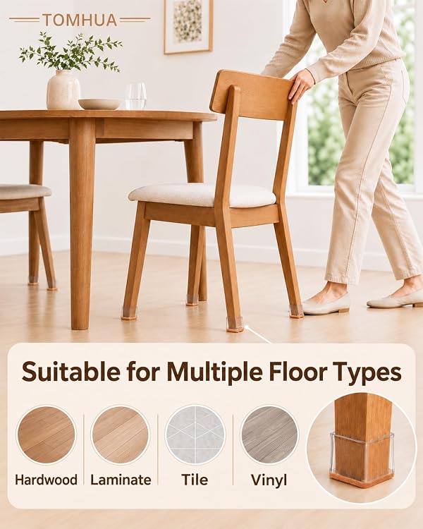 Chair Leg Floor Protectors Rectangle Caps Covers Furniture Pads by TOMHUA - Used condition - Image 5