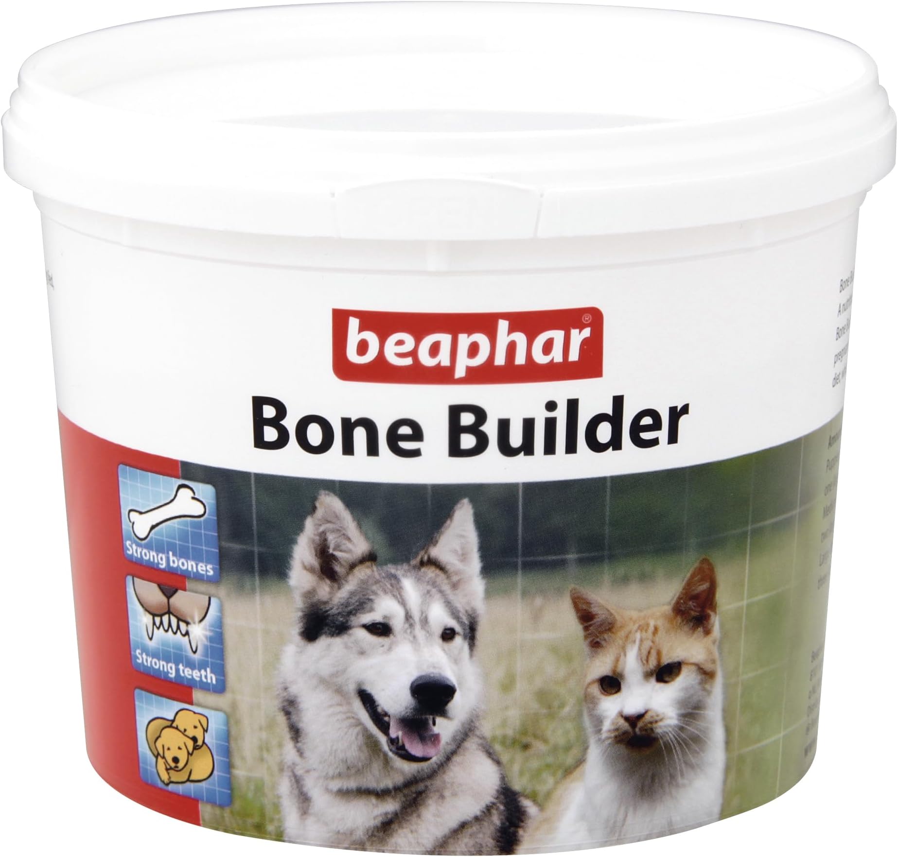 Beaphar - Bone Builder - For Cats & Dogs Fed a Home-Prepared Diet – Calcium & Phosphorus Supplement - Supports Strong, Healthy Bones & Teeth - Provides Correct Balance of Vitamins & Minerals – 500g