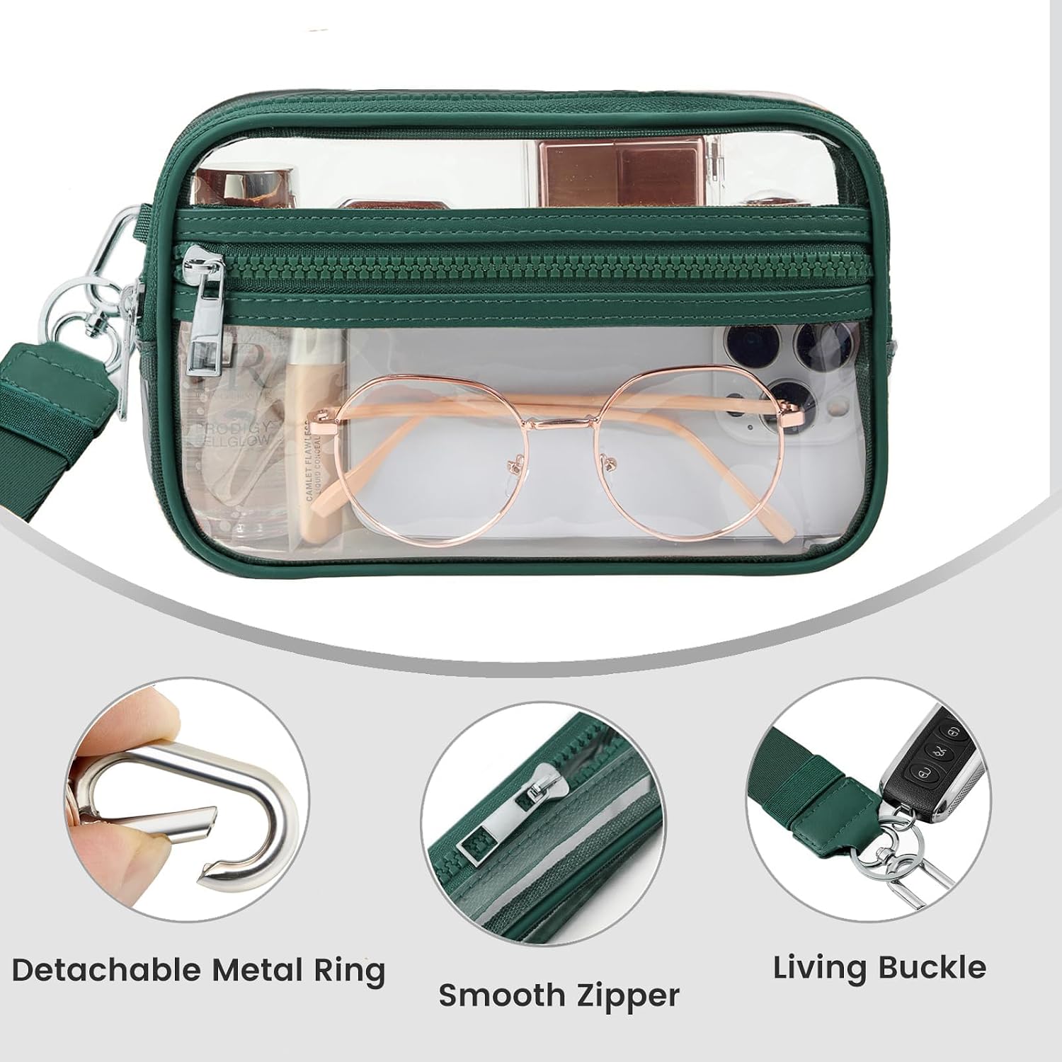 Clear Wristlet Stadium Approved Transparent Purse Wallet image 4
