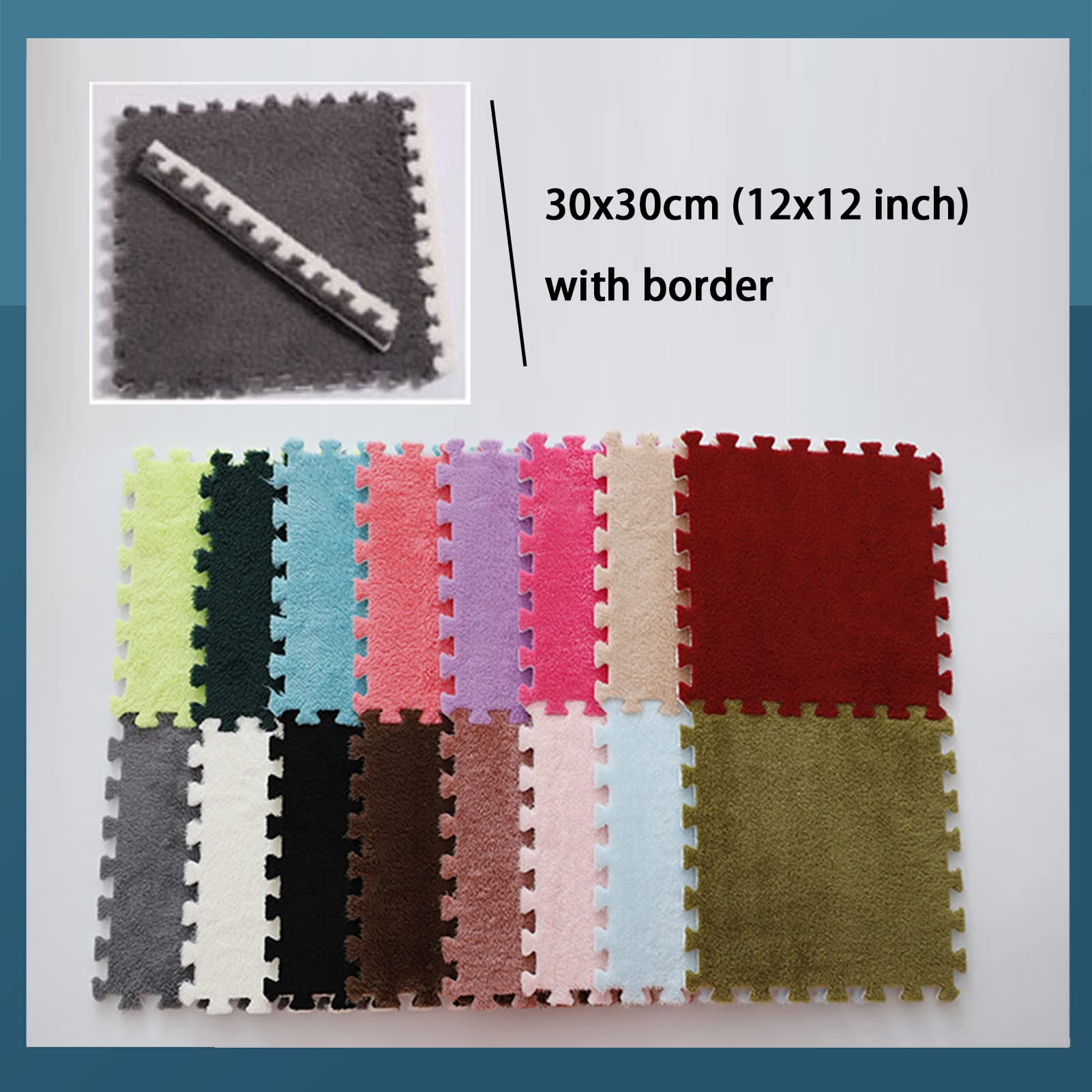 Mata do układania puzzli Piankowa mata podłogowa z puzzlami, blokująca piankowa do zabawy w zestawie 12 sztuk wielokolorowych 12x12 cali(Pink)