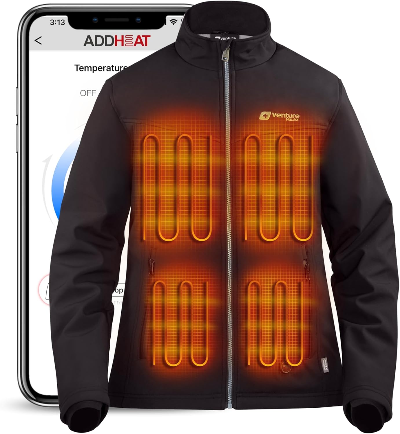 Venture Heat Women's Heated Jacket with Battery Included - High Powered Self Warming Coat, Softshell Water Resistant