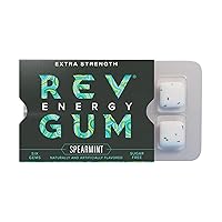 Vista 9 de REV Gum Caffeine Energy Gum Performance Energy 60 mg de cafeína por gema Goma de mascar de cafeína sin azúcar de menta polar – Masticables bajos