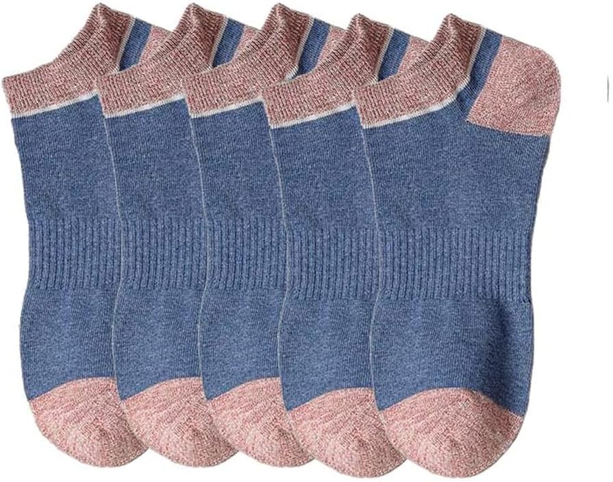 5 Pairs of Men's Socks Shallow Mouth Four Seasons Cotton Socks Sports Breathable Invisible Boat Socks(D)