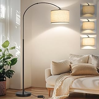 Dimmable Floor Lamp, Arc Floor Lamp with Dimmer, Black Standing Lamp wit...