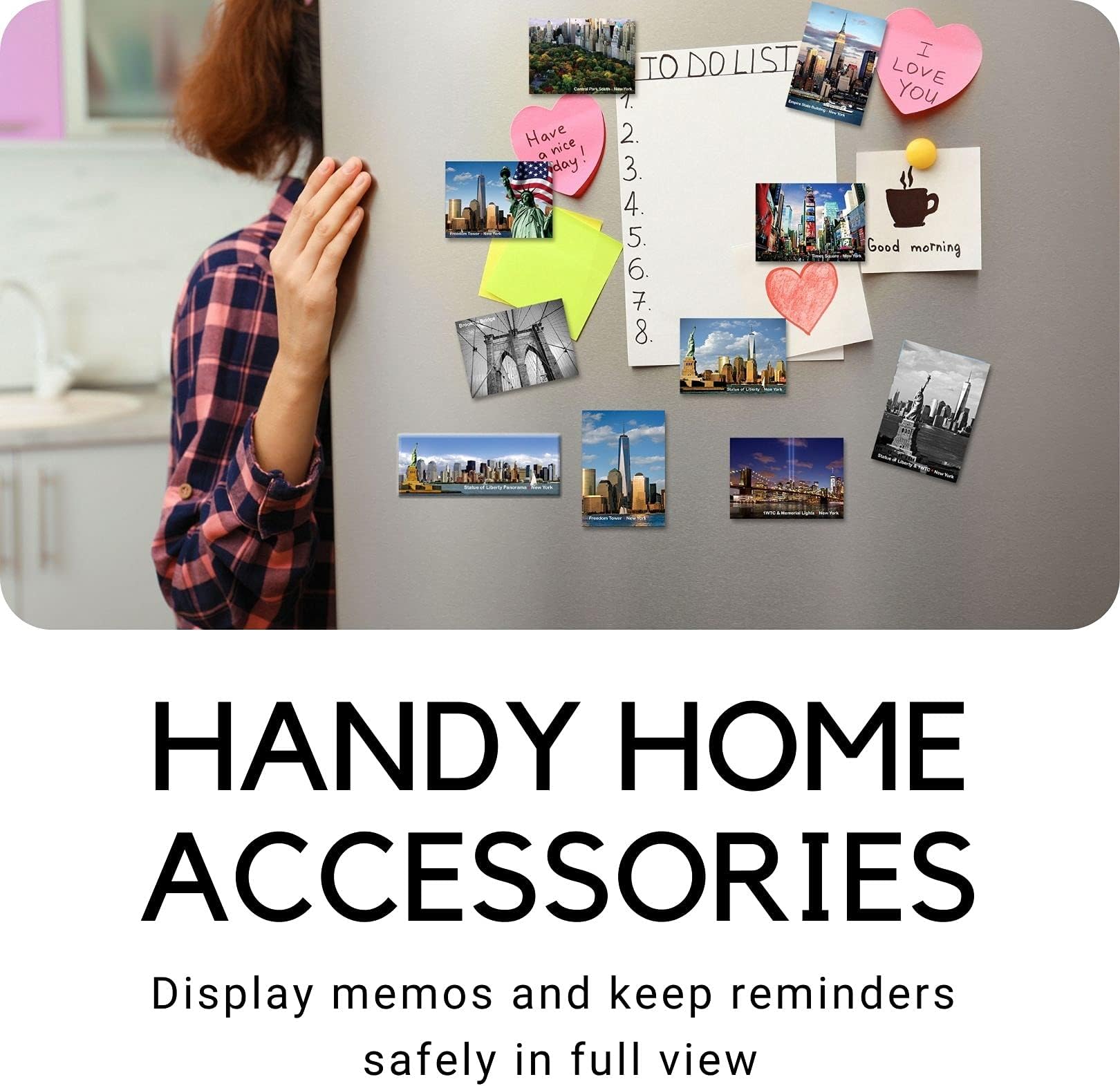 Aerial View Manhattan - New York City Landmarks Photo Souvenir Refrigerator Magnet NYC Fridge Metal Magnet - New York Landmarks Cool Collectible Keepsake Gift