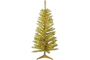 Christmas Tree Decoration,Maylaviu Artificial Christmas Tree Gold Tinsel Xmas for Indoor (4FT)