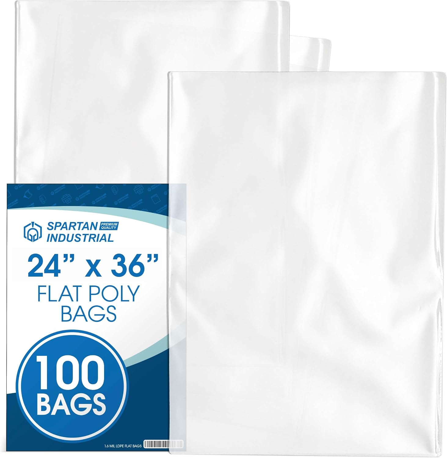 24" X 36" Open End Large Clear Plastic Bags (10 Count) - 1.6 Mil