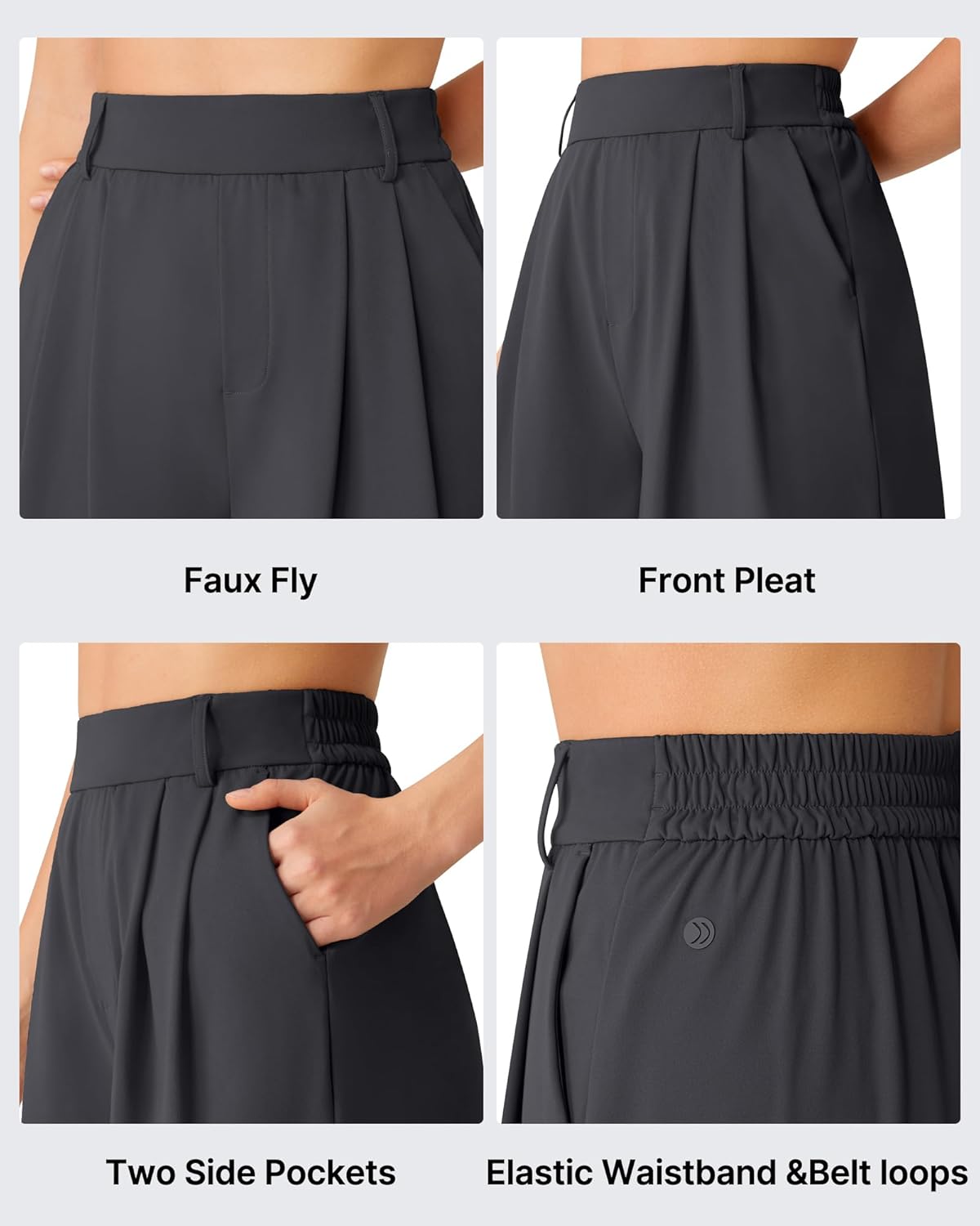 G4Free ShiftReady Shorts for Women Dressy Casual 7" - High Waisted Wide Leg Pleated Shorts with Pockets